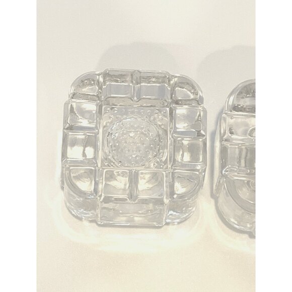 Antique British Art Deco Crystal Inkwell Set Of 2 - Picture 4 of 13